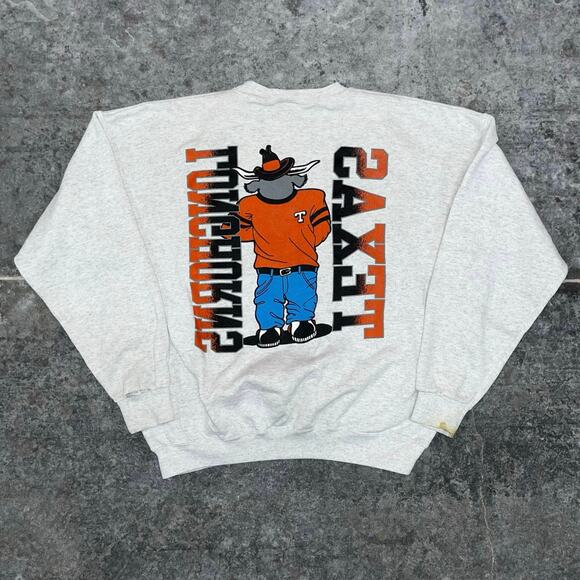 Vintage 90's Texas Longhorns Bevo Breakthrough Crewneck Sweater XL - Picture 5 of 9